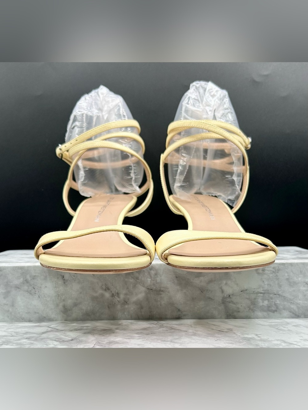 STUART WEITZMAN Nudist Wrap 50 Kitten Heel Leather Sandals Round-Toe. 9B - Picture 7 of 10